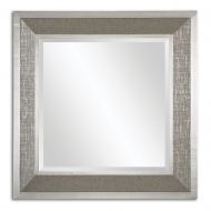 My Swanky Home Luxe 42 Contemporary Silver Square Wall Mirror