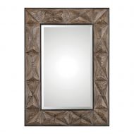 My Swanky Home Mid Century Modern Angled Wood Wall Mirror 49 | Extra Large Geometric