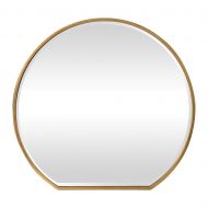 My Swanky Home Luxe Gold Iron Round Arch Wall Mirror | 42 Sunrise Vanity Circle Thin Frame