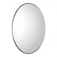 My Swanky Home Deep Profile Classic Brass Oval Wall Mirror | Vanity Gold Elegant Mid Century