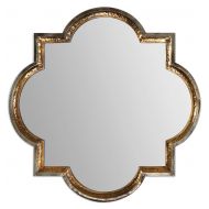 My Swanky Home Designer 40 Hammered Gold Quatrefoil Wall Mirror