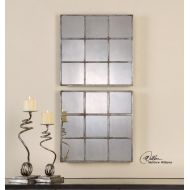 My Swanky Home Antiqued Smoked Mirrored Square Wall Art Set 2 | Modern Cube