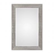 My Swanky Home Oversize Modern Silver 59 Wall Mirror | Textured Metallic Extra Large