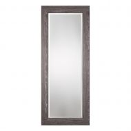 My Swanky Home Elegant Tall Gray Wood 82 Wall Mirror | Full Length Leaner Dressing Charcoal