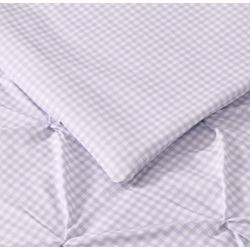  My World Printed Gingham Pinch Pleat Kids Comforter Set, Full/Queen, Pink