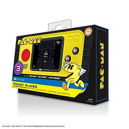  [아마존베스트]My Arcade Pocket Player Handheld Game Console: 3 Built In Games, Pac-Man, Pac-Panic, Pac-Mania, Collectible, Full Color Display, Speaker, Volume Controls, Headphone Jack, Battery o