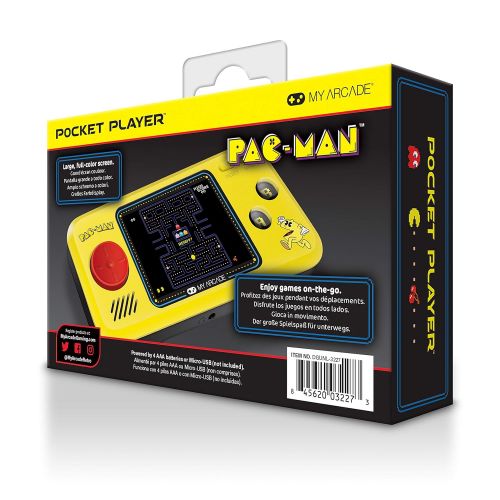  [아마존베스트]My Arcade Pocket Player Handheld Game Console: 3 Built In Games, Pac-Man, Pac-Panic, Pac-Mania, Collectible, Full Color Display, Speaker, Volume Controls, Headphone Jack, Battery o