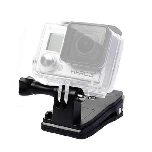  MyArmor Halteklemme fuer GoPro Hero 5/4/3/2/HD Action Kamera zur Befestigung an Rucksack-Schulterriemen Schnellentriegelungsclip mit Sicherheitskabel aus Edelstahl 30cm