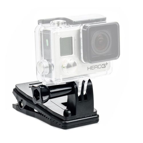  MyArmor Halteklemme fuer GoPro Hero 5/4/3/2/HD Action Kamera zur Befestigung an Rucksack-Schulterriemen Schnellentriegelungsclip mit Sicherheitskabel aus Edelstahl 30cm