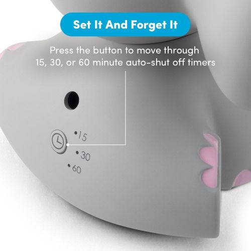  Kids Night Light, Elephant | Portable & Bedside Nightlight | 5 Color Changing LEDs & Auto Timer | mybaby, Comfort Creatures