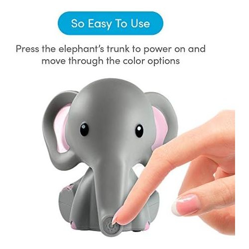  Kids Night Light, Elephant | Portable & Bedside Nightlight | 5 Color Changing LEDs & Auto Timer | mybaby, Comfort Creatures