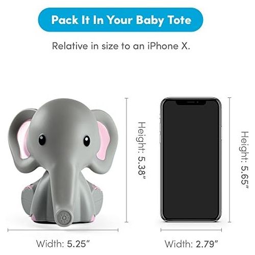  Kids Night Light, Elephant | Portable & Bedside Nightlight | 5 Color Changing LEDs & Auto Timer | mybaby, Comfort Creatures