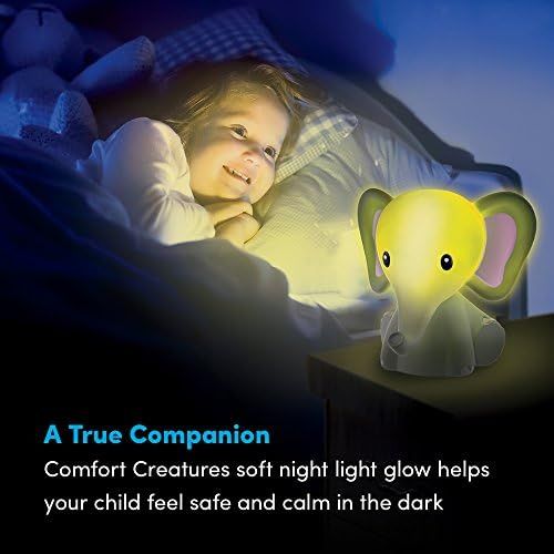  Kids Night Light, Elephant | Portable & Bedside Nightlight | 5 Color Changing LEDs & Auto Timer | mybaby, Comfort Creatures