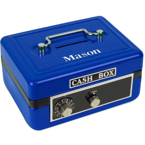  MyBambino Personalized Boys with Name only Childrens Blue Cash Box