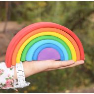MyBigLittleDreams Wooden Toy Rainbow Stacker Stacking Toy Montessori Waldorf Kids Toys for Baby Toddler Girls Boys Eco toy Natural toys Wood rainbow Kids Gift