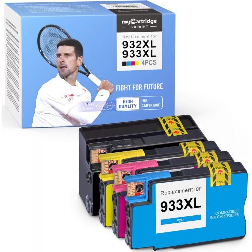 myCartridge SUPRINT Compatible Ink Cartridge Replacement for 932 933 932XL 933XL use with OfficeJet 6600 6700 7612 6100 7610 7110 (Black Cyan Magenta Yellow, 4-Pack)