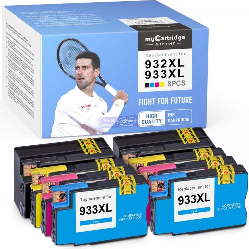  myCartridge SUPRINT Compatible Ink Cartridge Replacement for 932 933 932XL 933XL OfficeJet 6600 6700 7612 6100 7610 7110 Printer (2 Black 2 Cyan 2 Magenta 2 Yellow, 8-Pack)