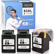 myCartridge SUPRINT Remanufactured Ink Cartridge Replacement for HP 63 XL 63XL Eco-Saver use with Envy 4520 4512 OfficeJet 5258 5255 3830 4650 5252 4652 4516 DeskJet 3630 3632 (Bla