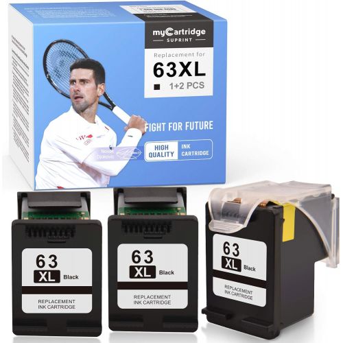  myCartridge SUPRINT Remanufactured Ink Cartridge Replacement for HP 63 XL 63XL Eco-Saver use with Envy 4520 4512 OfficeJet 5258 5255 3830 4650 5252 4652 4516 DeskJet 3630 3632 (Bla