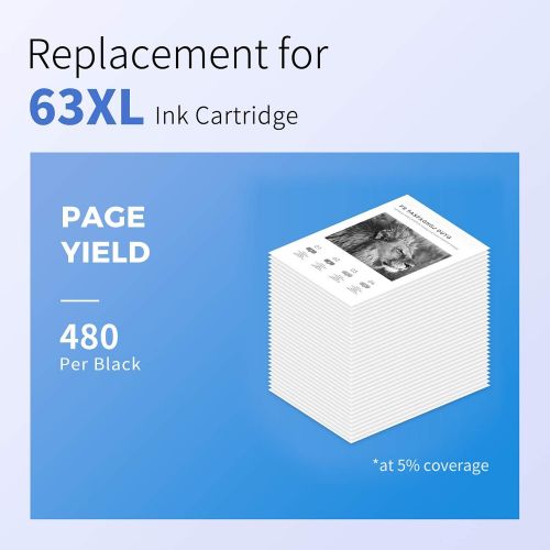  myCartridge SUPRINT Remanufactured Ink Cartridge Replacement for HP 63 XL 63XL Eco-Saver use with Envy 4520 4512 OfficeJet 5258 5255 3830 4650 5252 4652 4516 DeskJet 3630 3632 (Bla