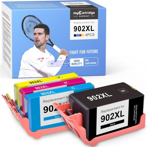  myCartridge SUPRINT 902XL Remanufactured Ink Cartridge Replacement for HP 902 XL for OfficeJet Pro 6960 6968 6958 6954 6975 6950 6970 6978 (Black Cyan Magenta Yellow, 4-Pack)