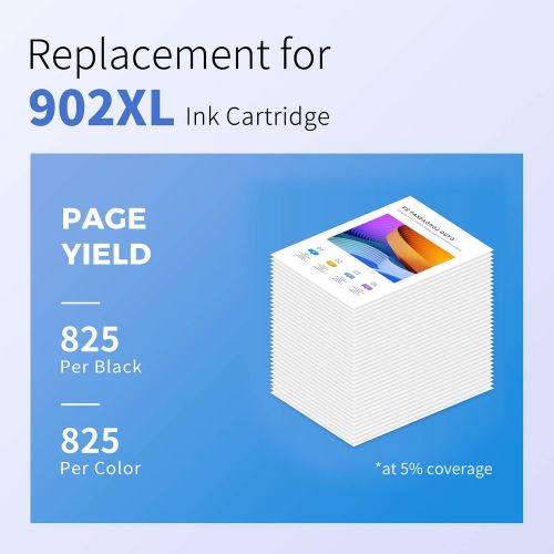  myCartridge SUPRINT 902XL Remanufactured Ink Cartridge Replacement for HP 902 XL for OfficeJet Pro 6960 6968 6958 6954 6975 6950 6970 6978 (Black Cyan Magenta Yellow, 4-Pack)