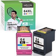 myCartridge SUPRINT Remanufactured Ink Cartridge Replacement for HP 64 XL 64XL for Envy 7855 7858 7155 5542 6255 Printer Black Color (2 Pack)