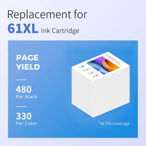  myCartridge SUPRINT Remanufactured Ink Cartridge Replacement for HP 61XL 61 XL 61 Black Color use with HP Envy 5530 OfficeJet 4630 DeskJet 2540 Printer (2 Pack)