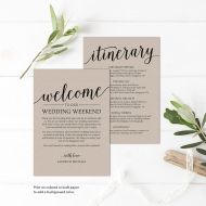 MyCrayonsDesign Wedding Itinerary Template // Printable Wedding Welcome Letter // Welcome Bag Note for Wedding