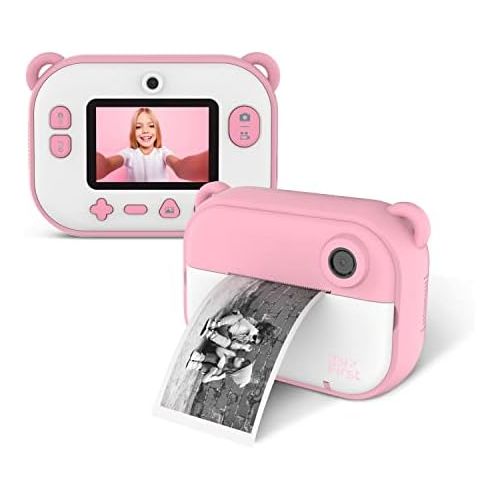  myFirst Camera Insta 2 Instant Camera Hybrid Instant Camera Pink Film Sticker (140 Shots) Front and Selfie Lens for boy Girl (Pink)