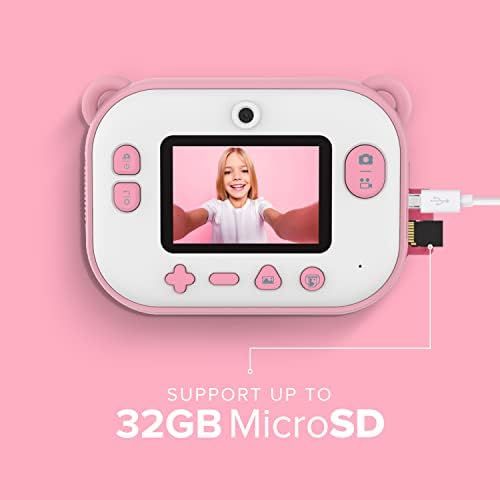  myFirst Camera Insta 2 Instant Camera Hybrid Instant Camera Pink Film Sticker (140 Shots) Front and Selfie Lens for boy Girl (Pink)