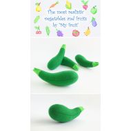 /Etsy Gift toddler Zucchini Green Waldorf toys for baby shower gift Pretend play food Eco-friendly Stuffed kitchen toys vegetables Montessori toys