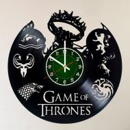 MyGIFTStoreArt Game of THRONES Houses VINYL Record Wall Clock | gift for kids | Stark John Snow | GOT art | Lannister | size 12 inches/30 cm | Targaryen