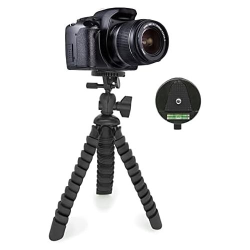  [아마존베스트]MyGadget Tripod Camera Tripod Small and Flexible Universal Travel Tripod with Ball Head for Canon Nokia Sony Black