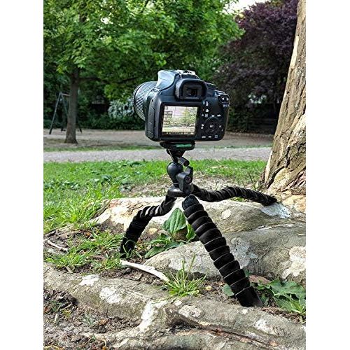  [아마존베스트]MyGadget Tripod Camera Tripod Small and Flexible Universal Travel Tripod with Ball Head for Canon Nokia Sony Black