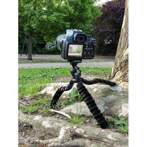  [아마존베스트]MyGadget Tripod Camera Tripod Small and Flexible Universal Travel Tripod with Ball Head for Canon Nokia Sony Black