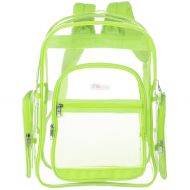 MyGift MGgear 17-Inch Clear Security Backpack with Yellow Trim, Transparent PVC Book Bag