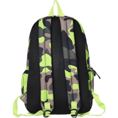  MyGift Camouflage 19-Inch Student School Book Bag & kid’s Sports Backpack, Green