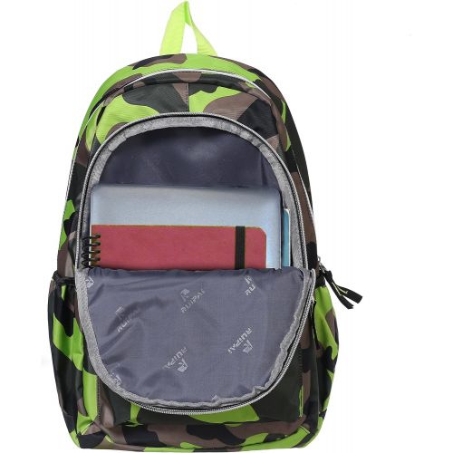  MyGift Camouflage 19-Inch Student School Book Bag & kid’s Sports Backpack, Green
