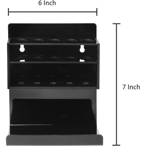  [아마존 핫딜]  [아마존핫딜]MyGift Wall-Mounted 2-Tier Black Acrylic 10-Slot Dry Erase Whiteboard Marker and Eraser Holder Stand