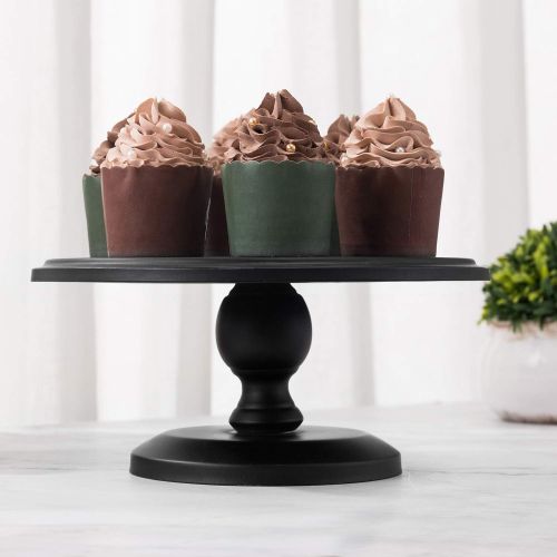  10-Inch Black Metal Classic Mini Decorative Cake & Dessert Pedestal Display Stand -MyGift Home