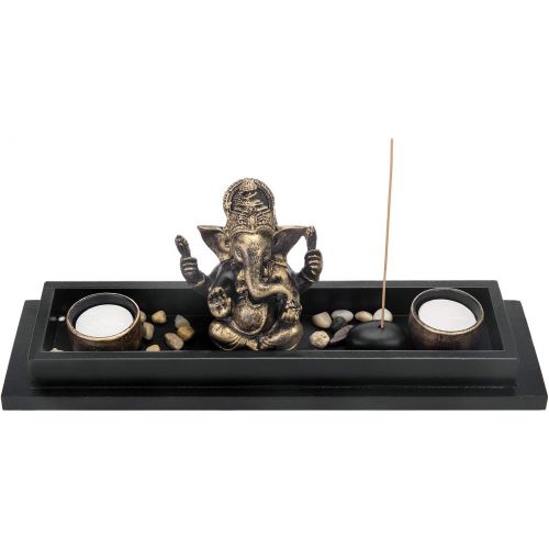  인센스스틱 MyGift Ganesh Statue Incense Stick Burner Tray with Candle Holders