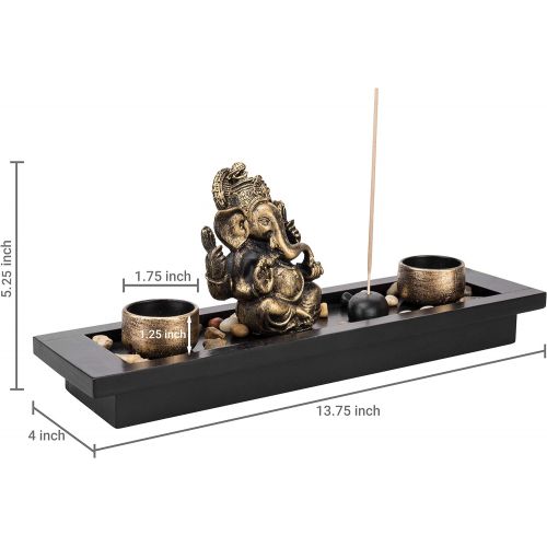  인센스스틱 MyGift Ganesh Statue Incense Stick Burner Tray with Candle Holders