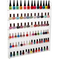 MyGift (102 Bottles) Black Acrylic 6 Shelf Wall Mounted Salon Style Nail Polish Rack Storage Organizer Display