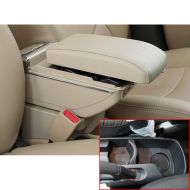 MyGone for 2011-2016 KIA K2 Rio High-end Car Center Console Cover Armrest Box with Charging Function-7 USB Ports Built-in LED Light, Cup Holder, Adjustable Ashtray, Large Storage S