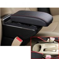 MyGone for Vios 2002-2008 High-end Car Center Console Cover Armrest Box with Charging Function-7 USB Ports Built-in LED Light, Cup Holder, Adjustable Ashtray, Large Storage Space B