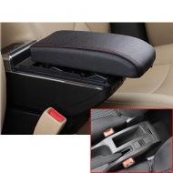 MyGone for Peugeot 2004-2013 307 High-end Car Center Console Cover Armrest Box with Charging Function-7 USB Ports Built-in LED Light, Cup Holder, Adjustable Ashtray, Large Storage