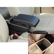 MyGone for Hyundai I30 Car Interior Accessories Center Console Armrest Box，Oversized Storage Space，Cover can be Raised，Built-in LED Light，with Cup Holder，Removable Ashtray，Black