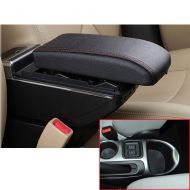 MyGone for Nissan Juke High-end Car Center Console Cover Armrest Box with Charging Function-7 USB Ports Built-in LED Light, Cup Holder, Adjustable Ashtray, Large Storage Space Blac
