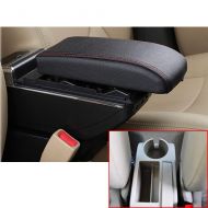 MyGone For 2005-2011 Volkswagen Jetta mk5 Golf mk5 6 High-end Car Center Console Cover Armrest Box With Charging Function-7 USB Ports Built-in LED Light, Cup Holder, Adjustable Ashtray, L